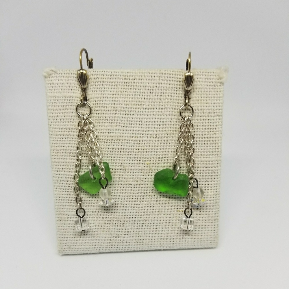 Handmade beach glass earrings